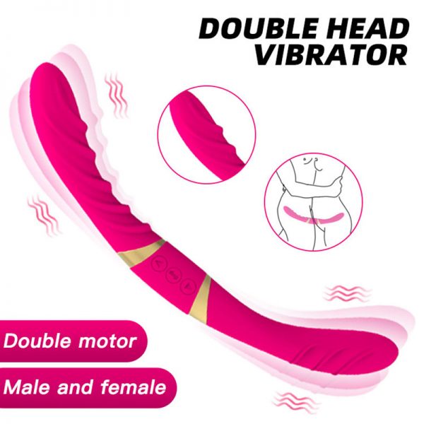 Mina Çift Taraflı Anal ve Vajina12 Mod Pembe Vibratör