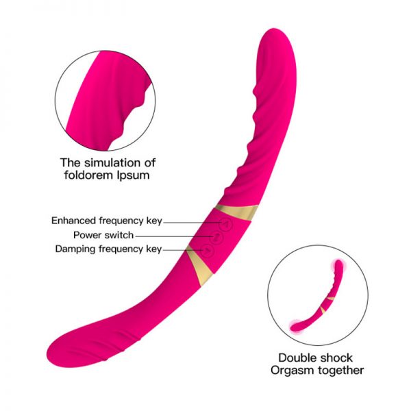 Mina Çift Taraflı Anal ve Vajina12 Mod Pembe Vibratör