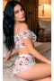Gizemli Sexshop  Çilek Desenli Seksi Büstiyer ve Mini Etek