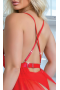 Gizemli Sexshop  Kırmızı Şık Dantel Işlemeli Seksi Askılı Slim Fit ÇORAPLI Jartiyer Takımı