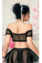 Gizemli Sexshop Siyah Tül Puantiyeli Fantezi Etekli Takım 