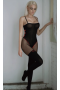 Gizemli Sexshop Sex si Özel Tasarım Siyah Fantezi Body Vücut Çorabı