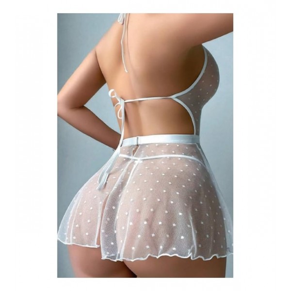 Gizemli Sexshop Beyaz Dantel Takım