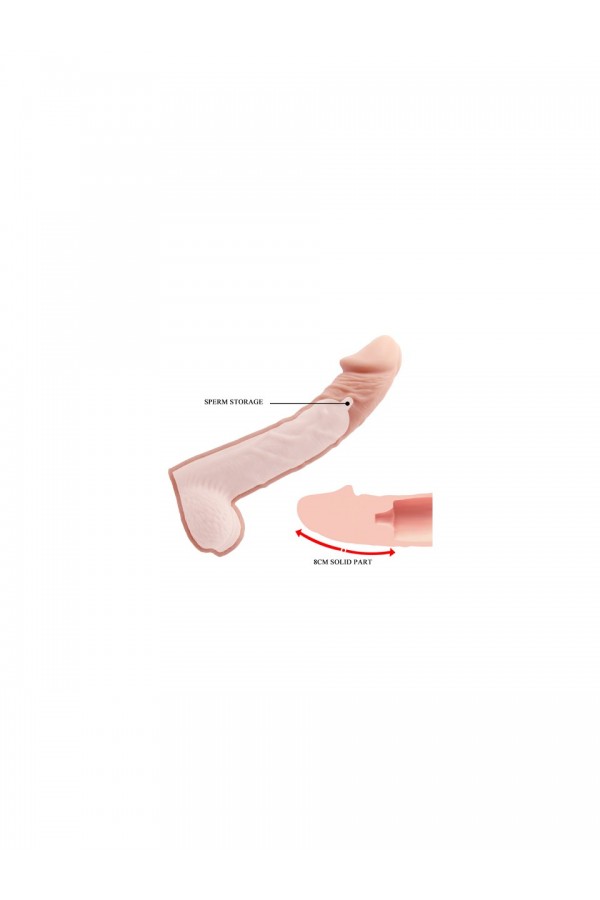 Et Realistik 8 CM Dolgulu İç Boşluklu Penis Kılıfı