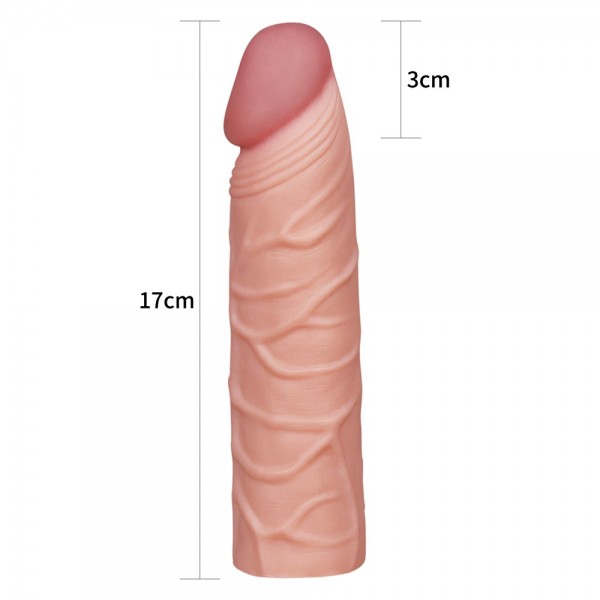 Realistik Et Dokuda 2.5 Cm Uzatmalı Penis Kılıfı