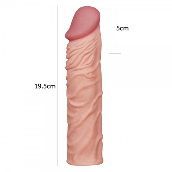 Realistik Et Dokulu 5cm Uzatmalı Penis Kılıfı