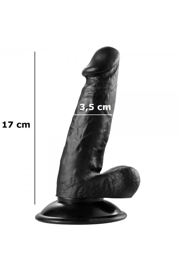 Gizemli Sexshop Siyah Realistik Vantuzlu Zenci Dildo Penis 17 cm