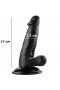 Gizemli Sexshop Siyah Realistik Vantuzlu Zenci Dildo Penis 17 cm