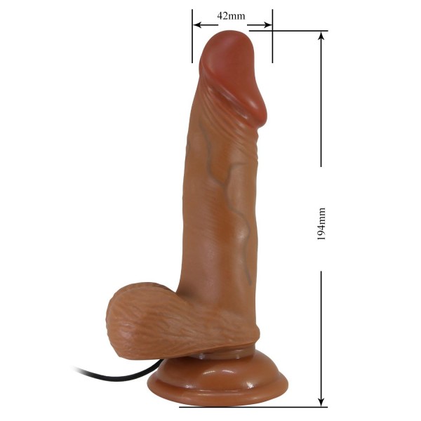 Gizemli Sexshop Çift Katmanlı Gerçekçi Titreşimli Dildo Vibratör Penis  19,4 cm
