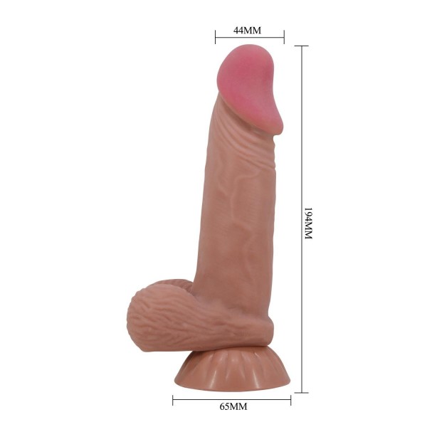 Gizemli Sexshop Kıkırdak Yapılı Çift Katmanlı Gerçekçi Dildo Penis 19,4 cm