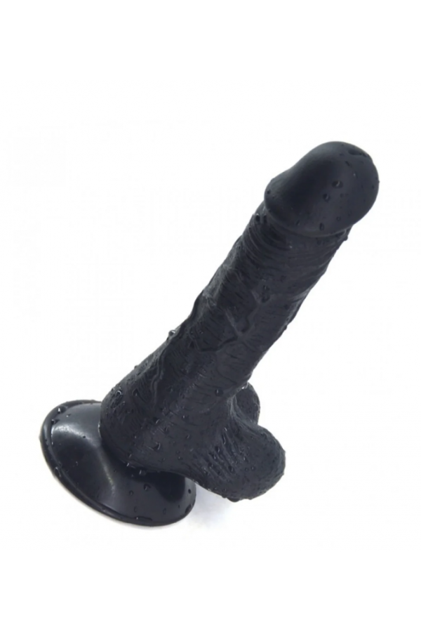 19 cm Süper Vakumlu Tabanlı Dildo Siyah