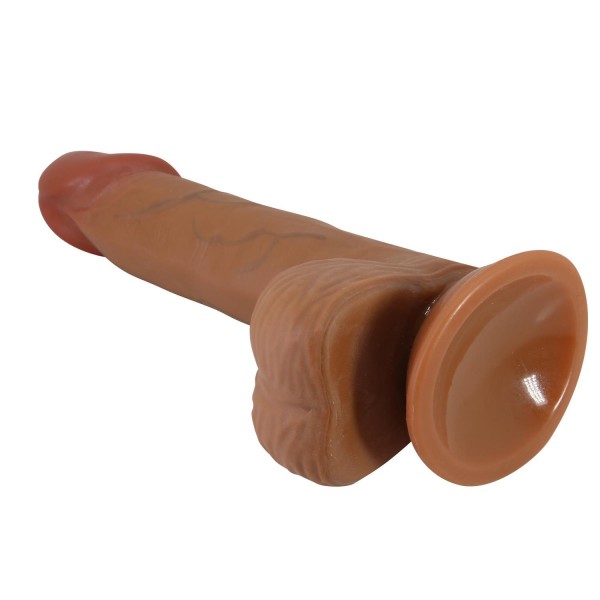 26 cm Yeni Nesil Çift Katmanlı Realistik Vantuzlu Melez Dildo Penis