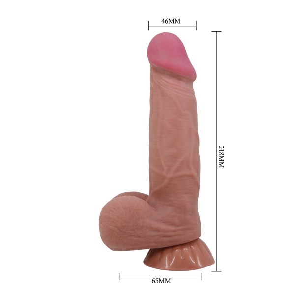 Gizemli Sexshop  Kıkırdak Yapılı Çift Katmanlı Melez Gerçekçi Dildo Penis 21,8 cm