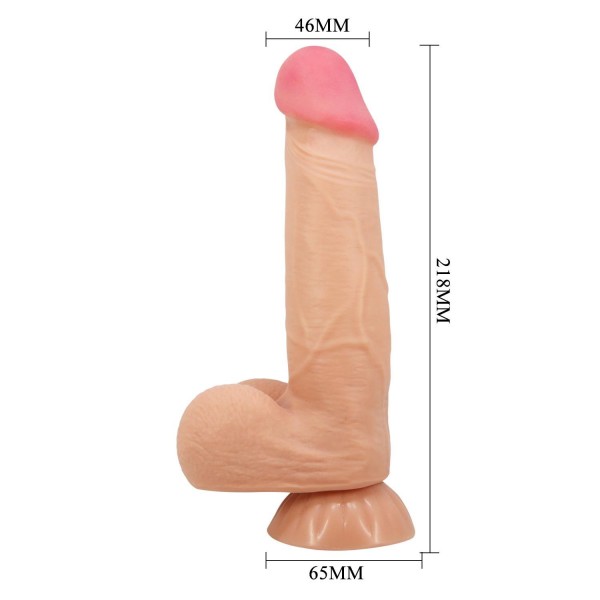 Gizemli Sexshop Kıkırdak Yapılı Çift Katmanlı Gerçekçi Dildo Penis 21,8 cm  