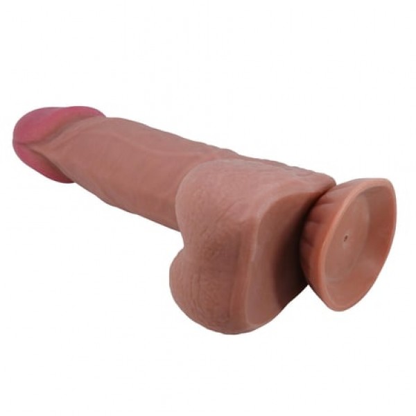 Gizemli Sexshop  Kıkırdak Yapılı Çift Katmanlı Melez Gerçekçi Dildo Penis 21,8 cm