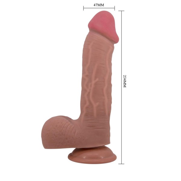 Gizemli Sexshop Çift Katmanlı Gerçekçi Melez Dildo Penis 23,4 cm