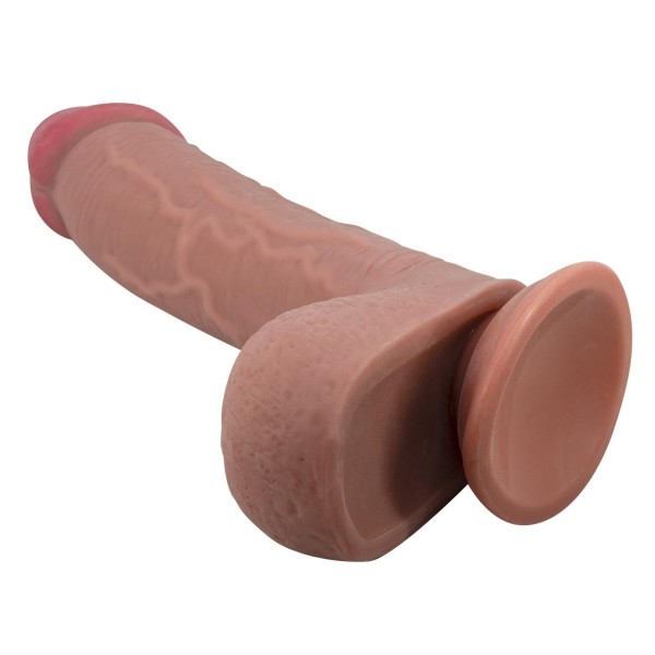 Gizemli Sexshop Çift Katmanlı Gerçekçi Melez Dildo Penis 23,4 cm
