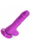 19 cm Süper Vakumlu Tabanlı Dildo Mor