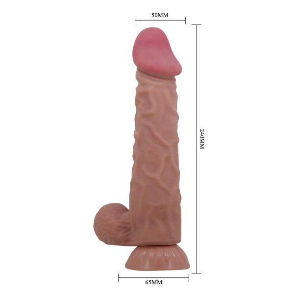 Gizemli Sexshop Kıkırdak Yapılı Çift Katmanlı Melez Gerçekçi Dildo Penis 24 cm