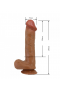 26 cm Yeni Nesil Çift Katmanlı Realistik Vantuzlu Melez Dildo Penis