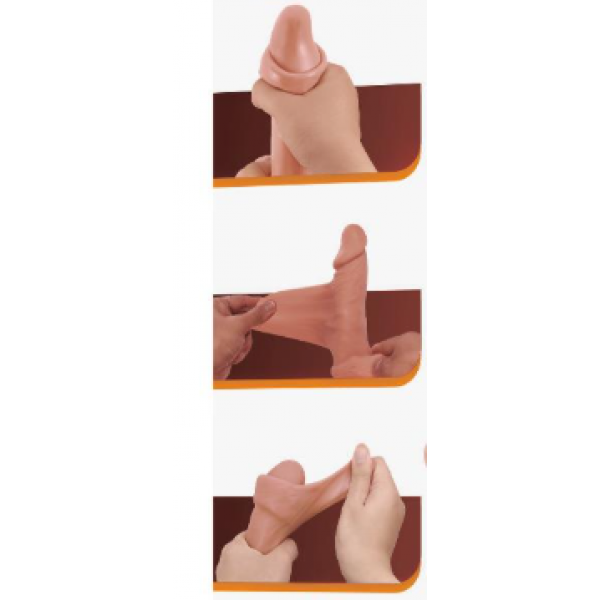 Gizemli Sexshop Kıkırdak Yapılı Çift Katmanlı Gerçekçi Dildo Penis 19,4 cm