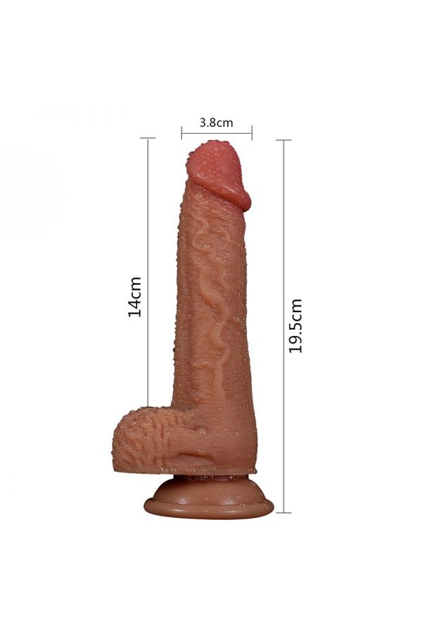 Damarlı Cock Serisi Ultra Yumuşak Dönebilen ve Isınabilen 20 Cm Titreşimli Penis