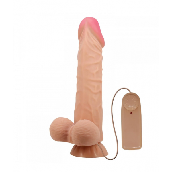 Gerçekçi görümlü 24 cm Kıkırdaklı Çift Katmanlı Gerçekçi Titreşimli Dildo Vibratör Penis