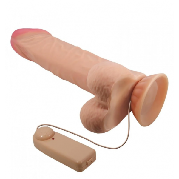 Gerçekçi görümlü 24 cm Kıkırdaklı Çift Katmanlı Gerçekçi Titreşimli Dildo Vibratör Penis